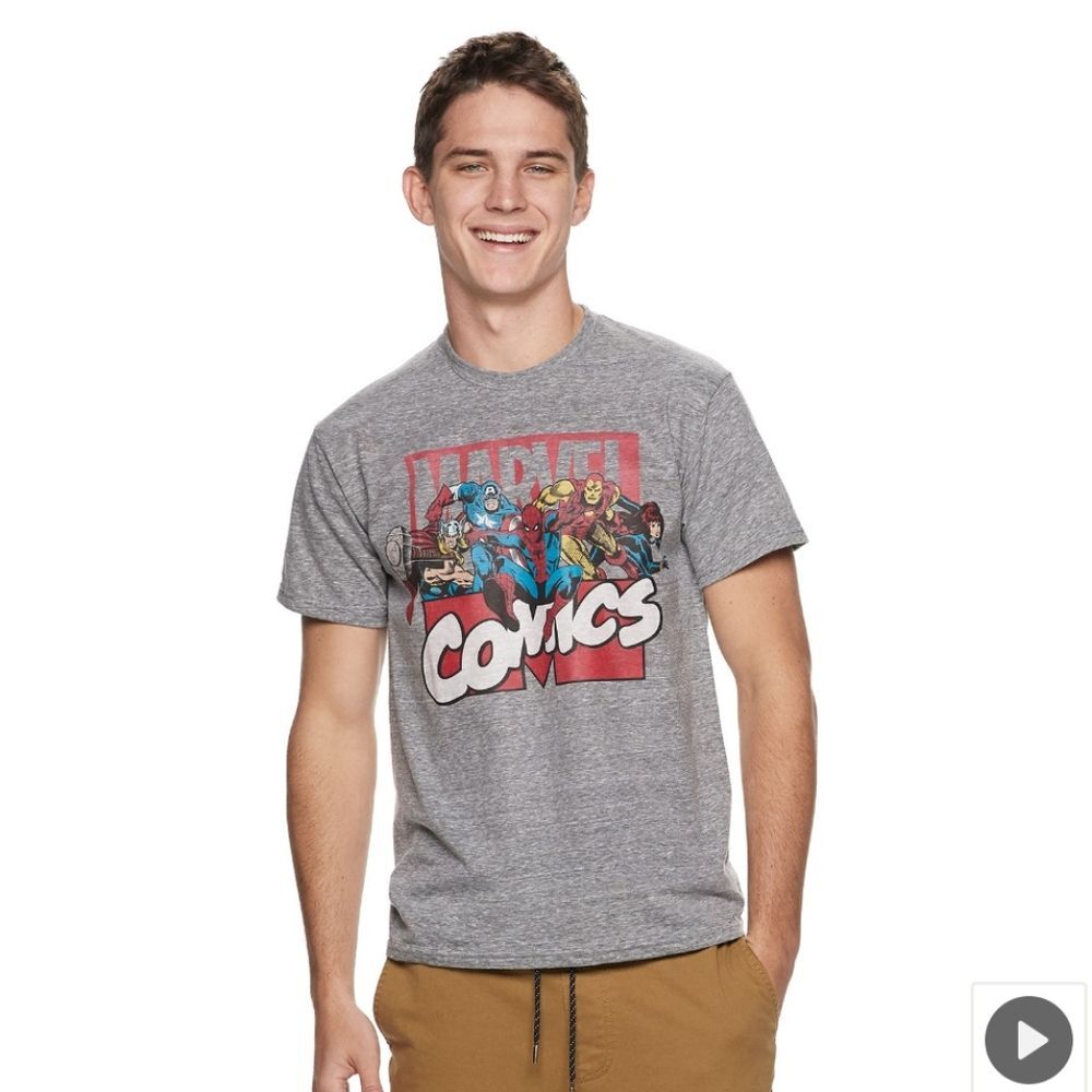 Marvel Comics Retro Breakthrough Tee - Size Large Mens - Spiderman Thor Iron Man